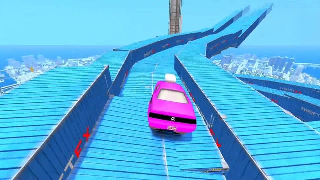 GTA 4 Disney Car Snot Rod Highest Tower Ramp Jumping - GTA IV Color Car Mods