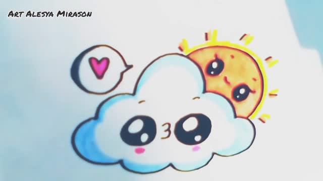 Как легко нарисовать тучку и солнышко! смотреть онлайн