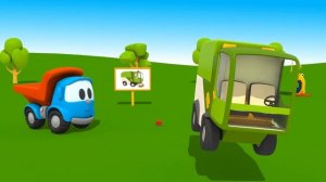 Грузовичок Лёва - машинки конструктор - Уборочная Машина - Мультики для детей