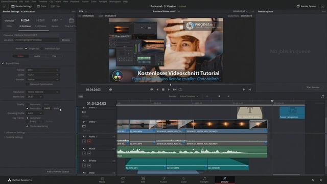 Davinci Resolve Tutorial - Folge 7 - Video Export und Rendern für Youtube, das Deliver Modul смотреть онлайн