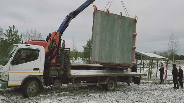 Перевозка модульного дома . Первый снег ❄️ смотреть онлайн