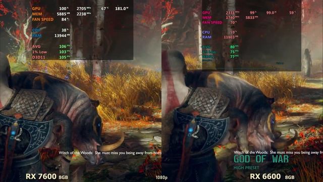 AMD Radeon RX 7600 vs AMD Radeon RX 6600 смотреть онлайн