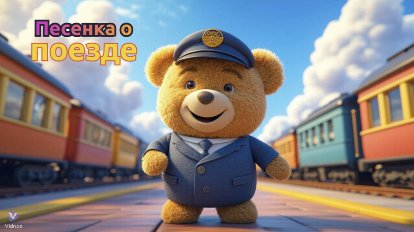 «На вокзале 🚂: Песенка о поезде для малышей 🎶 (Song in English) смотреть онлайн