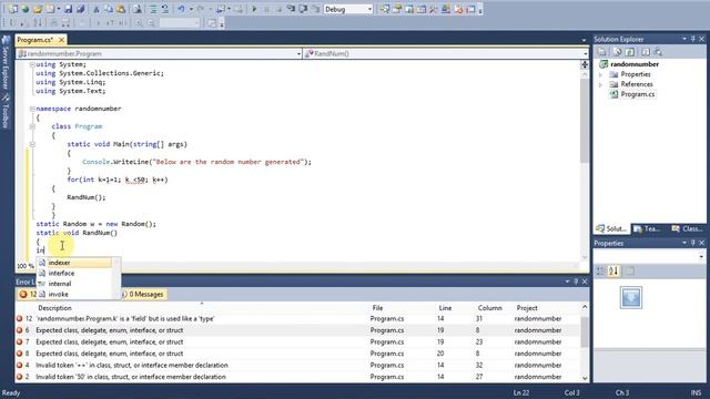 C# program to generate Random number смотреть онлайн