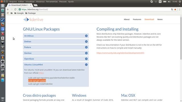 Instalando KDENLIVE No Ubuntu E Derivados