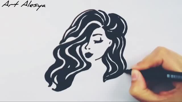 Как нарисовать девушку черным маркером! смотреть онлайн
