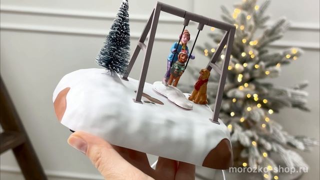 Динамическая настольная композиция 'Щенок на качелях', полистоун, 15х11х12 см, 14836-lemax