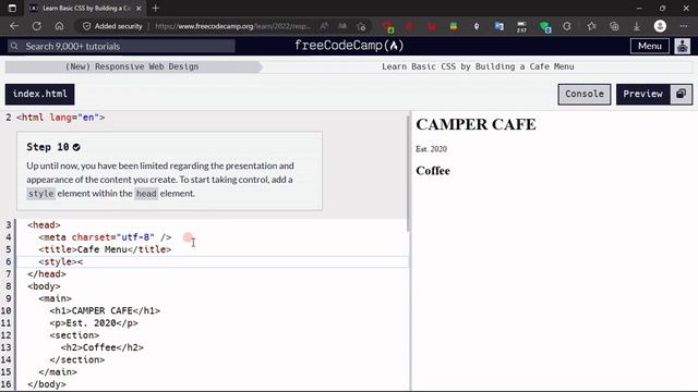 Learn Basic CSS by Building a Cafe Menu - Step : 10 смотреть онлайн