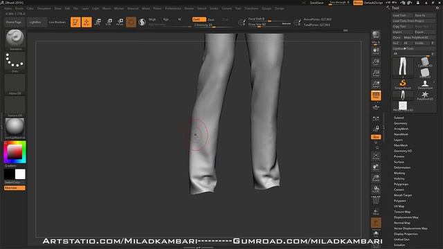 Free Zbrush Tutorial-Cloth Brush and Hair Brush смотреть онлайн