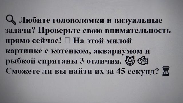 Тест на внимательность: сможете за 45 секунд найти 3 отличия на картинке? смотреть онлайн