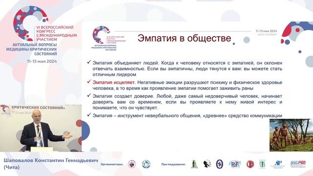 Эмпатия в работе врача-интенсивиста Шаповалов К.Г.  СПб 2024