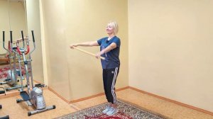 Зарядка с палкой на 4 минуты | Утренние упражнения | ЛФК