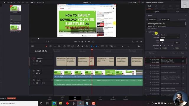 How to Change the Position Or Color of an Individual Subtitle or Caption Block in DaVinci Resolve смотреть онлайн