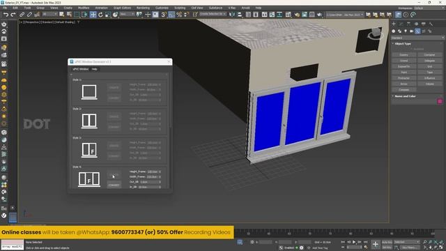 uPVC Window Generator 3dsmax Tutorial in Tamil #dotmattech смотреть онлайн