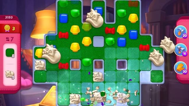 HomeScapes Level 3193 No Boosters (18 Moves)