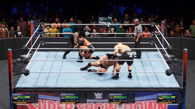 WWE 2K20 PC - The Rock VS Brock Lesnar VS Roman Reigns VS Drew McIntyre - Fatal 4-Way смотреть онлайн
