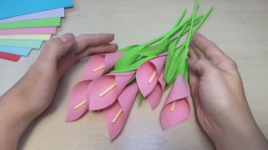 Как сделать бумажные цветы каллы своими руками Простые бумажные цветы
