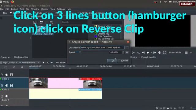 HOW TO REVERSE VIDEO IN KDENLIVE - Kdenlive Tutorial #7 смотреть онлайн