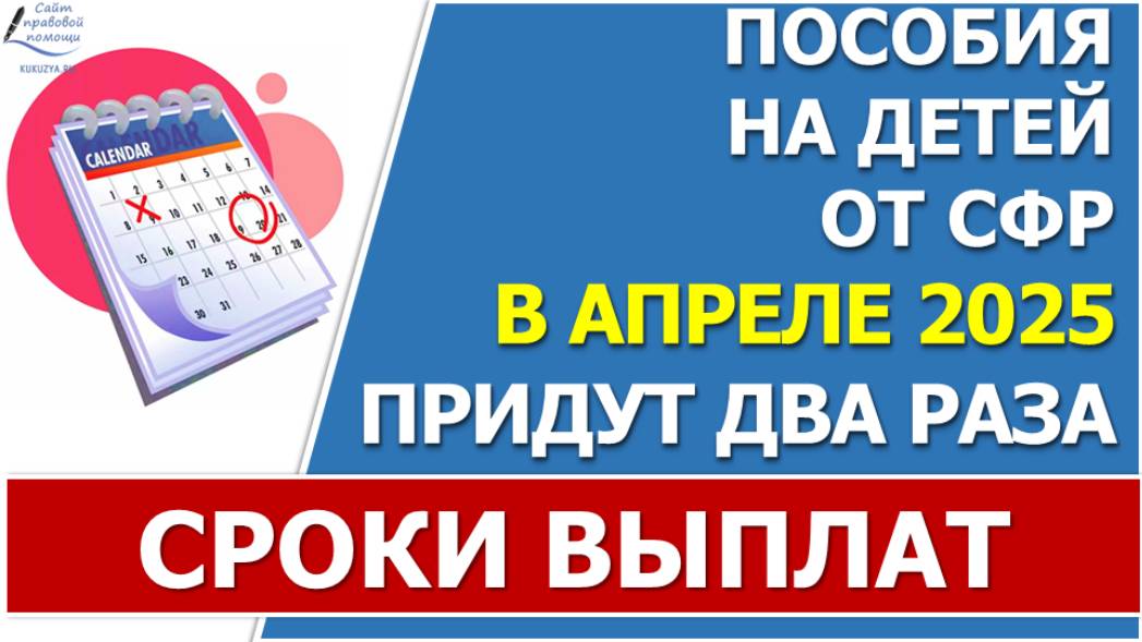 Сроки выплат всех пособий от СФР в апреле 2025 смотреть онлайн