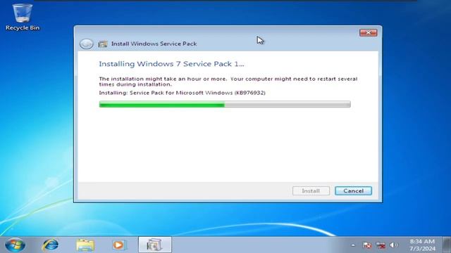 Installing Service pack 1 in Windows 7 ultimate 32bit (2024) смотреть онлайн