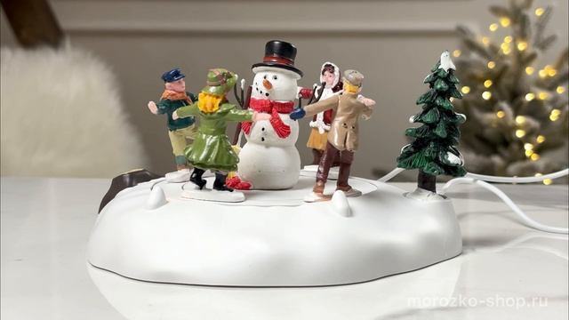 Настольная композиция 'Весёлый снеговик' (подсветка, динамика), 12х12х17 см, батарейки, 84776-lemax