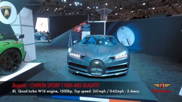 Bugatti CHIRON SPORT 110th ANS BUGATTI at 2019 New York auto show смотреть онлайн