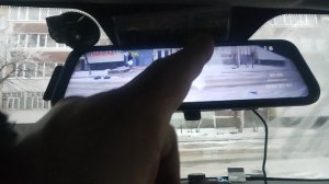 видеорегистратор зеркало с камерой заднего вида 10 дюймов экран сенсорный дисплей