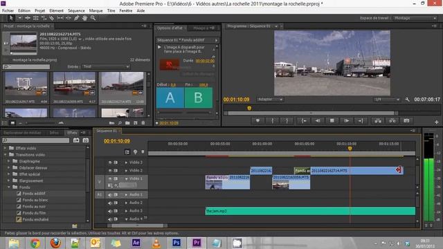 Montage vidéo Première CS 6 - Partie 5 - Les transitions vidéo (Fondu) смотреть онлайн