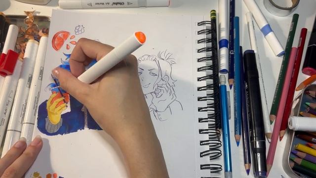 🍊💙 {TWISTED WONDERLAND} Idia and Cater Traditional Speed-Draw смотреть онлайн
