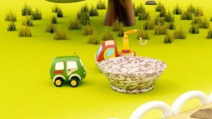 Мультики про осень — Машинки Мокас играют в саду — Развивающие мультфильмы для детей