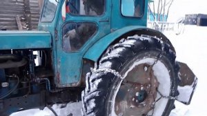 Запуск и чистка снега на Т 40 АМ.