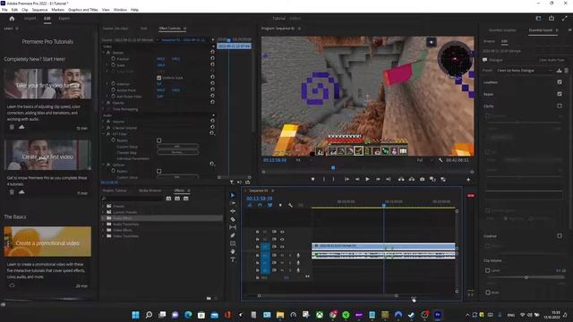 Adobe Premiere Pro 2022 Tutorial - How to reduce background noise and loud mouse clicks. смотреть онлайн