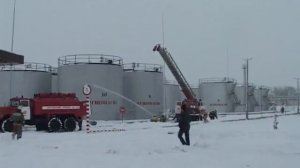 На лабинской нефтебазе тушили условный пожар.