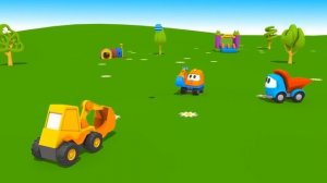 Мультфильм и детские песенки - Грузовичок Лёва и машинки - Песенка мультик про экскаватор