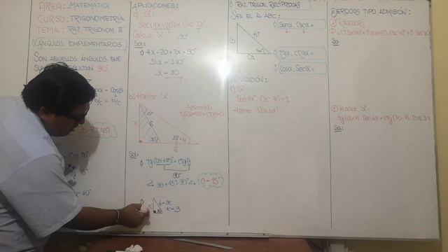 CURSO:TRIGONOMETRIA//TEMA: RAZ. TRIGON. III(ÁNGULOS COMPLEMENTARIO Y R. T. RECÍPROCAS) смотреть онлайн