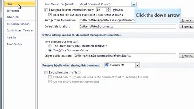 MS Word 2010 Change Default File Format смотреть онлайн
