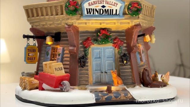 Ветряная мельница, свет, динамика, 20x32 см, 45678-lemax