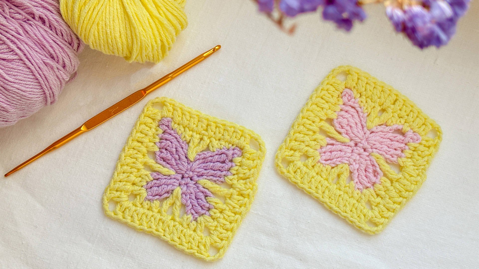 Мотив "Бабочка" крючком | Простой квадрат с бабочкой для сумки, шоппера, кофты смотреть онлайн