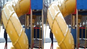 3d видео для очков LG Cinema 3D: Коровинский парк зимой. Детская площадка.