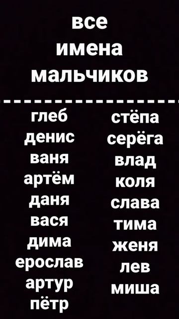 все имена мальчиков смотреть онлайн