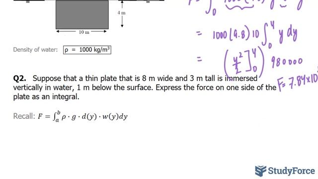 Express Fluid Pressure Force as an Integral (Part 1, Rectangle Dam) смотреть онлайн