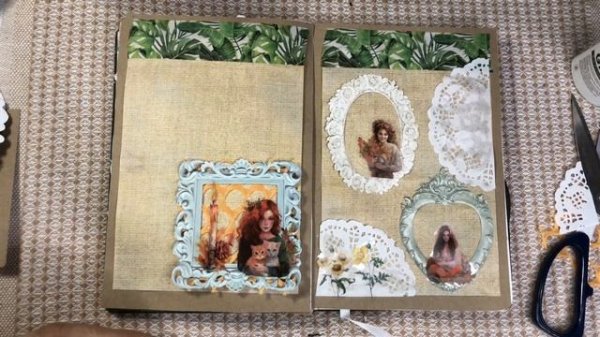 Scrapbooking Design Autumn theme with stickers, frames and junk papers