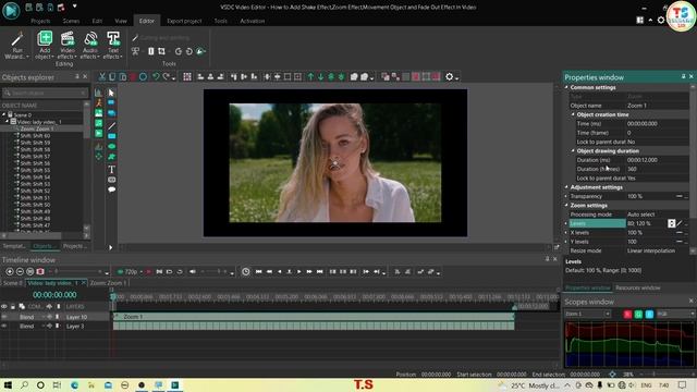 🔥Shake Effect + Zoom Effect + Moving Object + Fade Out Effect🔥| VSDC Free Video Editor | Hindi