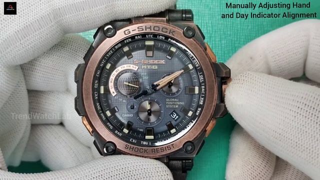 How to Adjusting Hand and Day Indicator Alignment Manually on a Casio G-Shock MTG-G1000AR-1A. смотреть онлайн