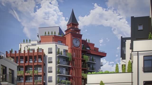 3D видео жилого комплекса в г. Калининград. Видеоролик жилого комплекса для маркетинга и рекламы смотреть онлайн
