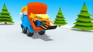 Грузовичок Лева - Развивающие мультики для малышей - Собираем снегокат