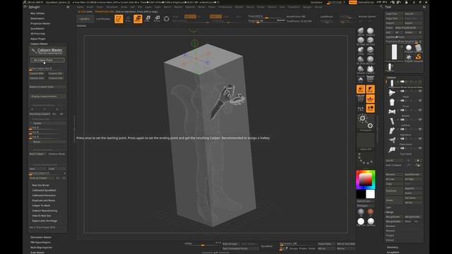 Precision scale in ZBrush using Calipers Master смотреть онлайн