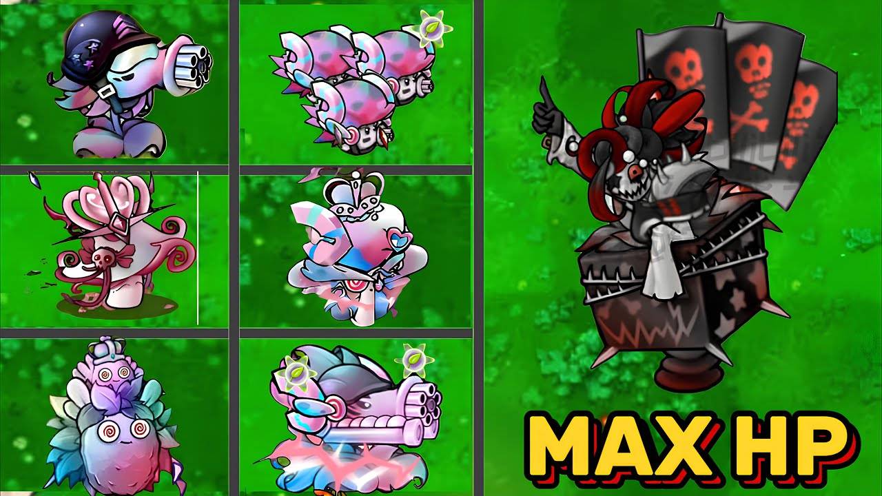 PVZ Fusion 2.3.1 Челлендж: Все новые растения против максимальной Королевы Клоуна зомби смотреть онлайн