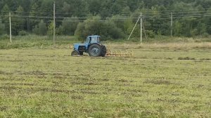 Влог(101)Идёт заготовка сена.Работает трактор МТЗ 80