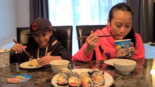 Angelina Sushi And Ramen Seafood Noodles With Nathan Mukbang